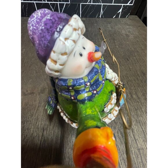 ❄️ Snowman Stocking Holder – Hand Painted – Metal Base – Holiday Decor - Picture 2 of 4